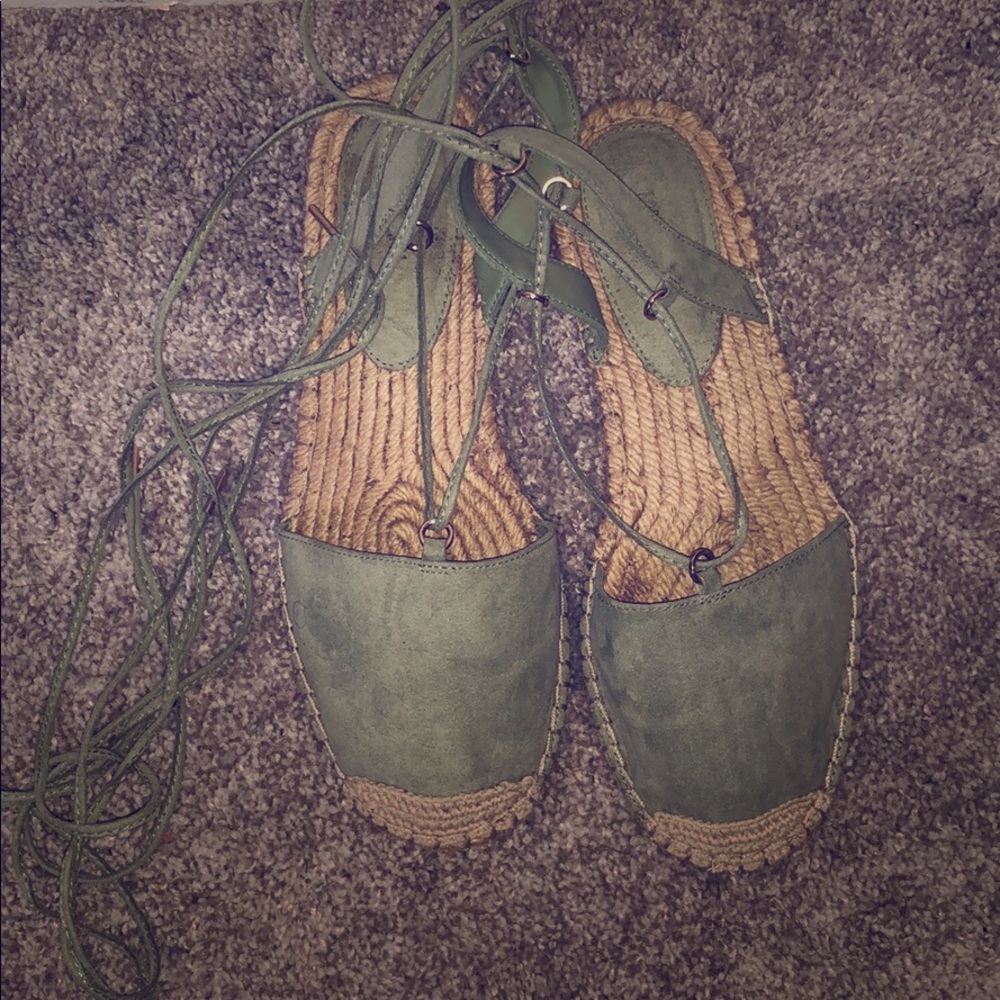Sage green espadrilles